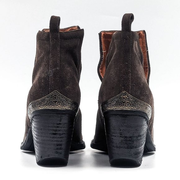 Jeffrey Campbell Cromwell Women Green Suede Western Low ankle boots size 7.5 - Picture 9 of 12